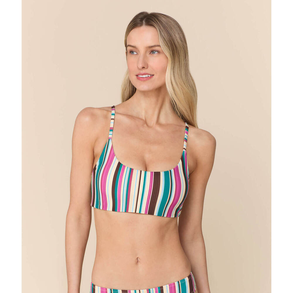 Andie The Maui Bikini Top - Eco Nylon - Retro Stripe Size SRETRO STRIPE / S
